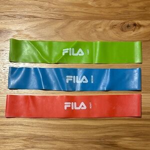 Fila Fitness Bands in Green, Blue, and Red
